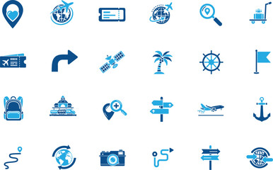 Travel and Navigation Map Direction Icon
