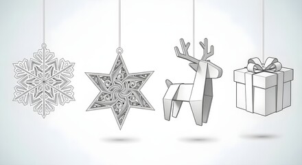 Paper gift work tree decorations 