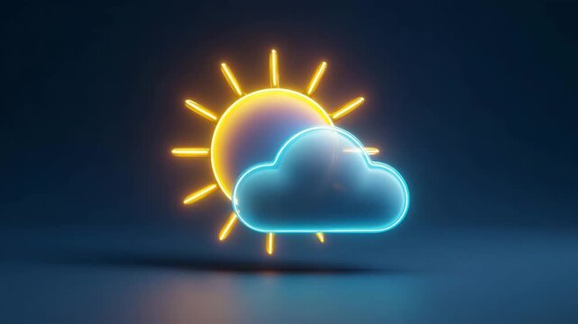 ネオンカラーの夜空天気アイコン表現クリエイティブ