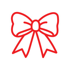 Simple red bow illustration, symbolizing celebration and gift-giving