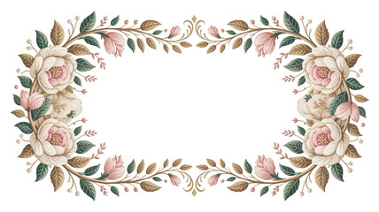Create elegant invitations with this beautiful floral frame featuring roses and pastel colors on black