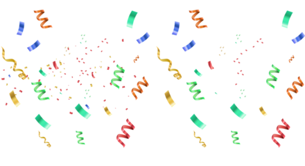 Colorful Party Confetti Celebration. PNG Transparent Background