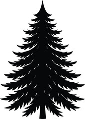 Obraz premium christmas tree silhouette vector illustration