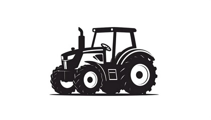 Naklejka premium Silhouette of a tractor