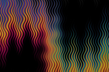 Abstract wavy lines with vibrant colors on a dark background, modern design