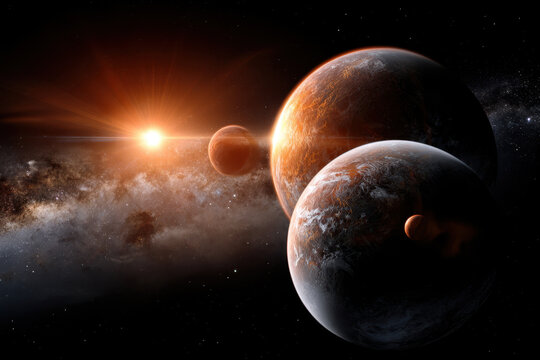 Distant planets orbiting a bright star in a cosmic landscape