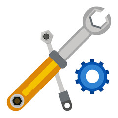 Mechanical tools and gear illustration