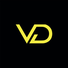 letters vd or dv text logo design vector