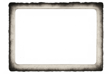 Burnt paper frame with scorched edges, a vintage design element for old documents, maps, and distressed backgrounds, transparent
