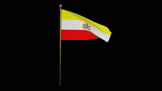 Karnataka state flag waving animation video,  India state karnataka flag animation stock video, waving karnataka flag with transparent flag