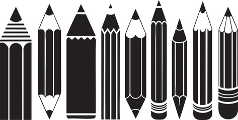 A collection of unique black and white pencil illustrations for design