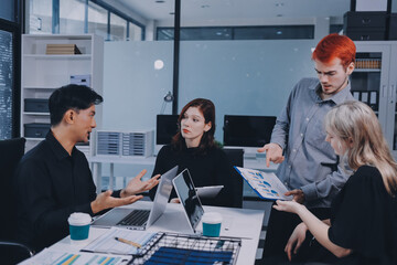 Multiracial business people having meeting