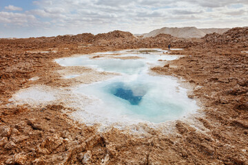 Arid landscape of the Siwa salt flat, Egypt