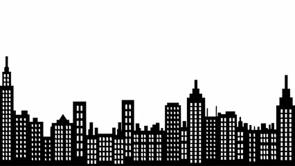 Sleek cityscape silhouette for modern designs and urban projects, a dynamic skyline perfect for branding, websites, and creative backgrounds