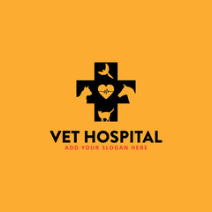 veterinary vet pet logo design vector
