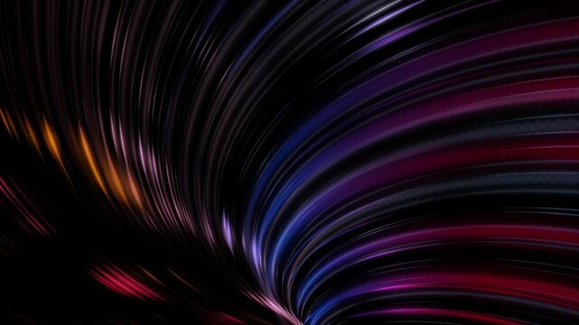 Energy rings, vortex of neon Light. Spiraling rings of light against a deep black background. Looping 4k resolution video.	