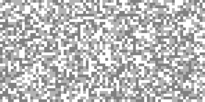 Censorship blurred pixels effect for gray and white squares digital pixelated patterns, horizontal pixelated bar in grayscale censorship effect grey mosaic different shades isolated background.