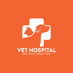 veterinary vet pet logo design vector