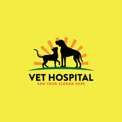 veterinary vet pet logo design vector