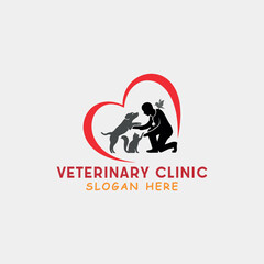 veterinary vet pet logo design vector