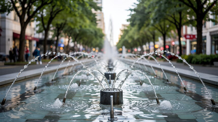 splashing water in rhythmic bursts