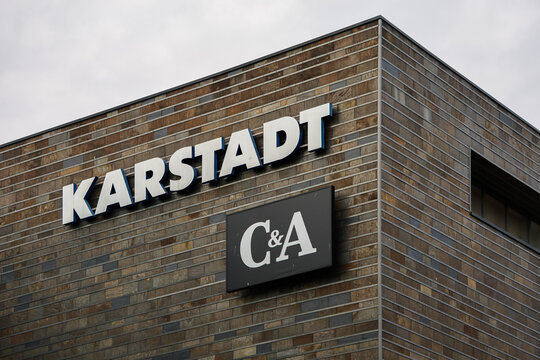 Karstadt and C&A retail stores outdoor signage in Kiel