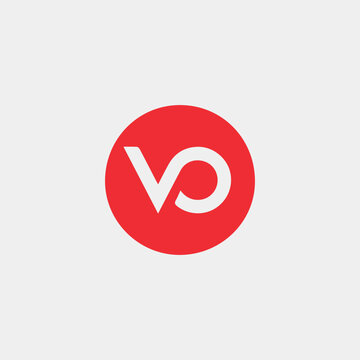 letters ov or vo text logo design vector