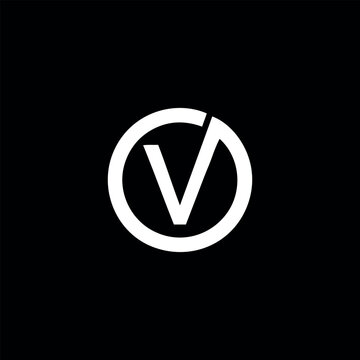 letters ov or vo text logo design vector