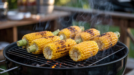 listening to the corn sizzle on the grill.
