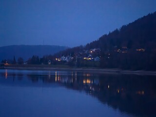 lake in the morning city