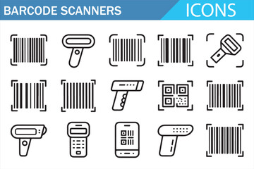 Barcode and Scanner Device Icon Collection for POS and Stock Management