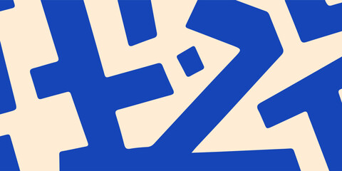 Obraz premium Bold Blue and Beige Abstract Geometric Seamless Pattern. Modern Trendy design in Vector Illustration