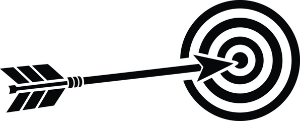 Marketing focus concept with bold accuracy arrow in simple silhouette art Vector illustration