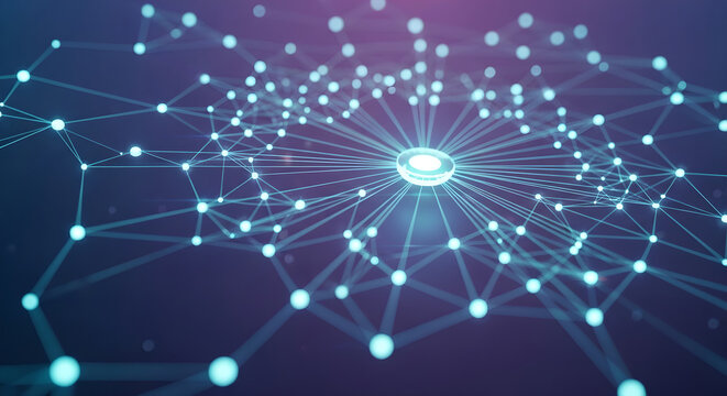 Technology Network Data Connection Global Blue Purple