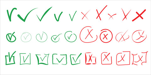 Yes Tick And No Cross Buttons Vector