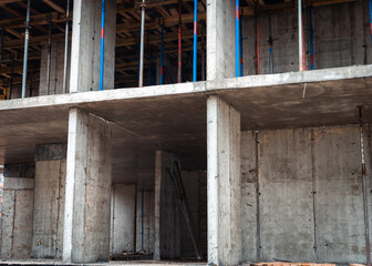 equipment at the construction site of a new building