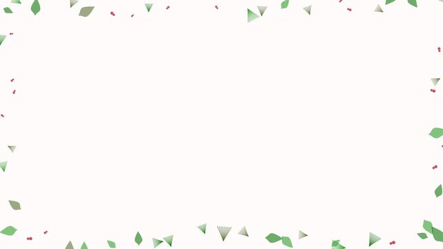 Watercolor style vector leaves frame, festive nature background animation