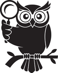 owl with magnify glass