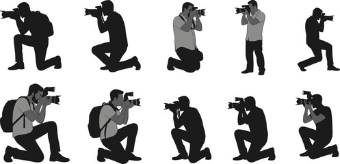 Vector illustration set of diverse people, couples, and families setting up colorful camping tents outdoors, symbolizing adventure, travel, and wilderness leisure activity.