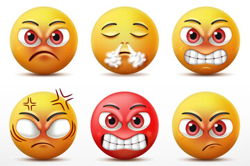 set of funny cartoon smileys
