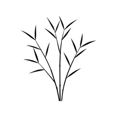 Minimalist bamboo silhouette vector expressing an elegant modern botanical illustration Vector illustration