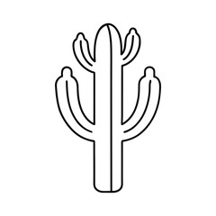 Minimalist cactus line art illustration presenting a simple stylized desert plant drawing Vector illustration