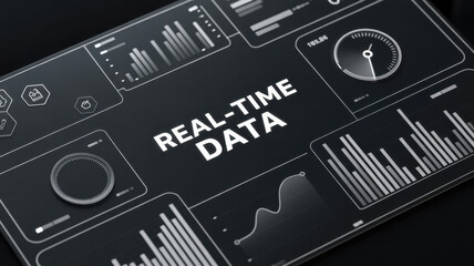 Engaging Graphic Depicting Real-Time Data Analysis With Futuristic User Interface and Analytical Metrics. Asymptotic smart data analytic. 
