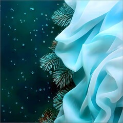 Abstract blue background with snowflakes, Christmas winter concept.