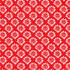 seamless floral pattern red and white color pixel design