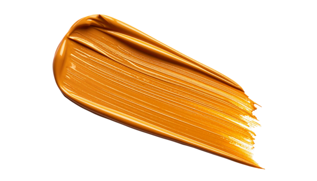 textured abstract orange yellow color paint stroke isolated on transparent background, png - Powered by Adobe