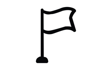Flag icon waving on pole representing symbol of country or achievement marker