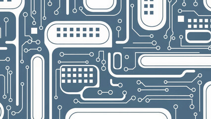 Seamless technology pattern of a circuit board. Abstract electronic schematic vector illustration. Modern digital hardware background design