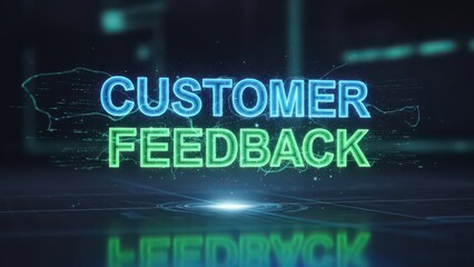 Customer Feedback illuminated display for positive business growth success