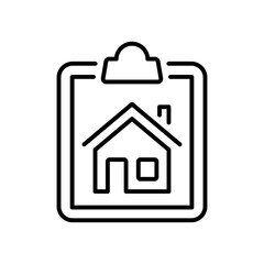 Real estate vector icon. editable line icon, outline design, residential property symbol